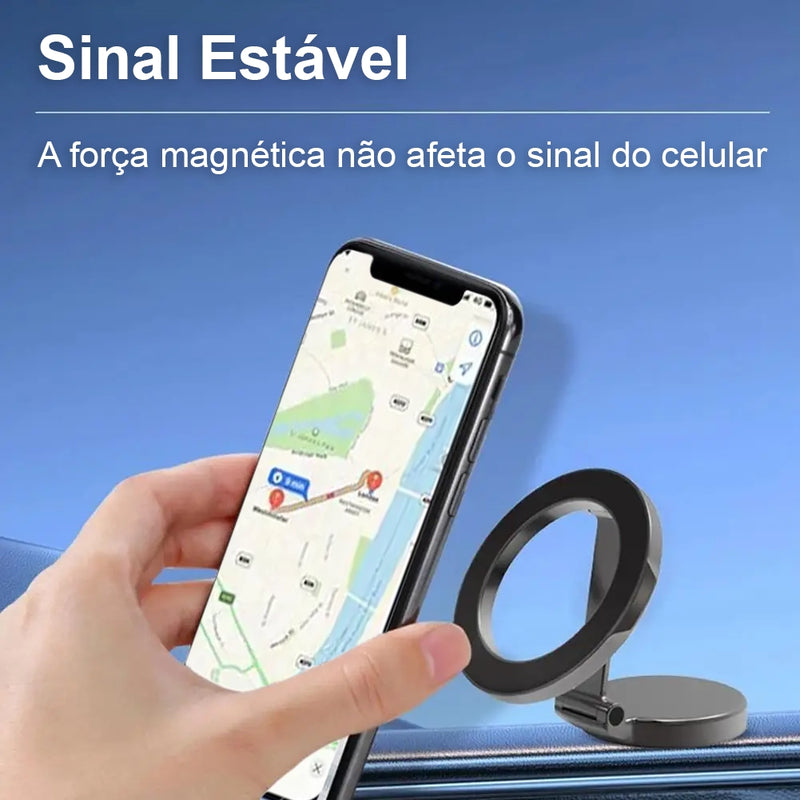 Suporte magnético de celular para carro, dobrável com rotação de 360 graus